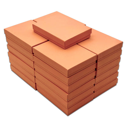 5 7/16" x 3 15/16" x 1" Coral Cotton Filled Paper Box