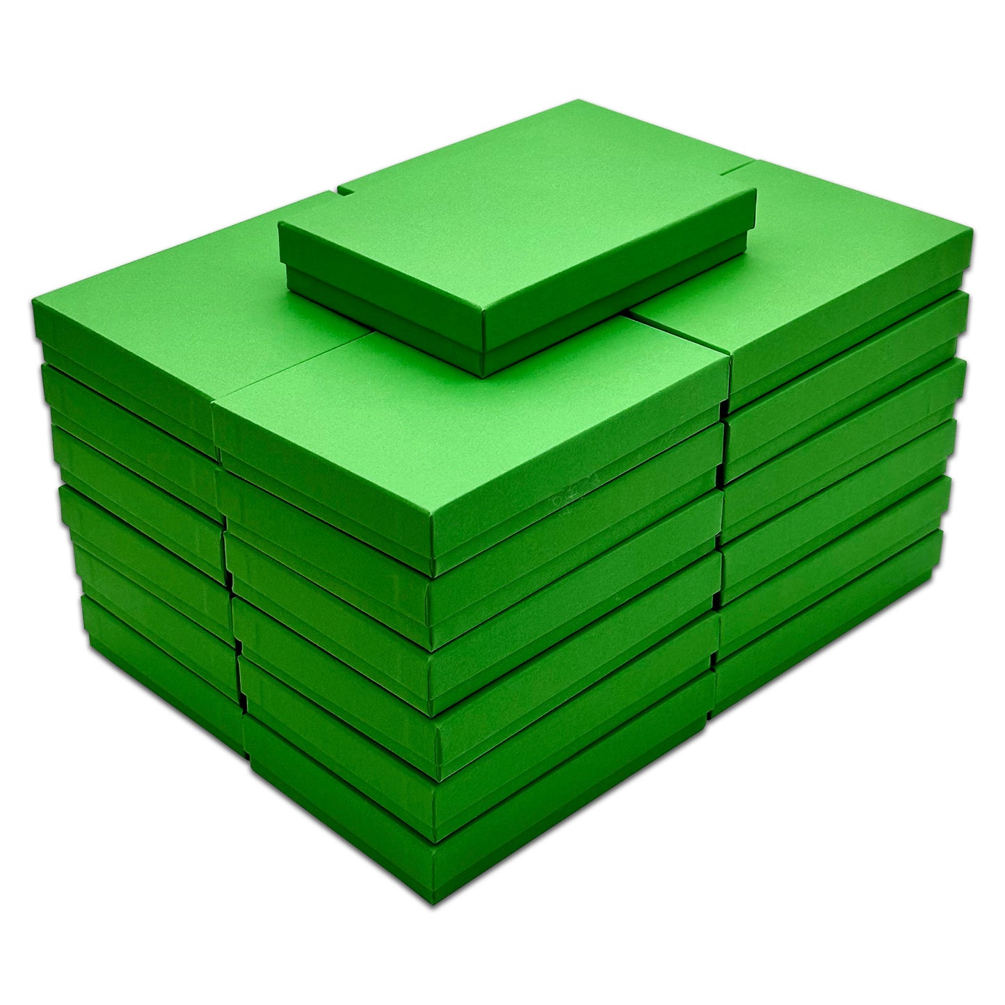 5 7/16" x 3 15/16" x 1" Light Green Cotton Filled Paper Box