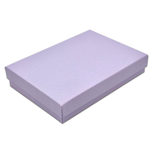 5 7/16" x 3 15/16" x 1" Light Lavender Cotton Filled Paper Box