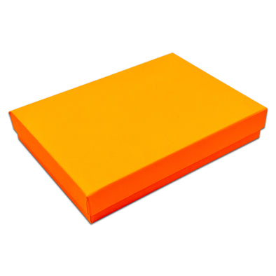 5 7/16" x 3 15/16" x 1" Marigold Cotton Filled Paper Box (25-Pack)
