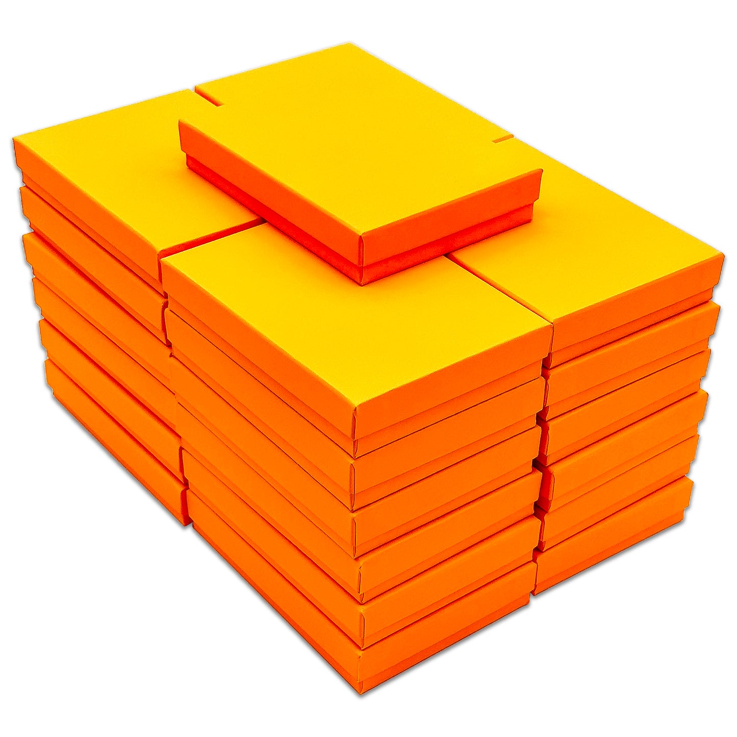 5 7/16" x 3 15/16" x 1" Marigold Cotton Filled Paper Box