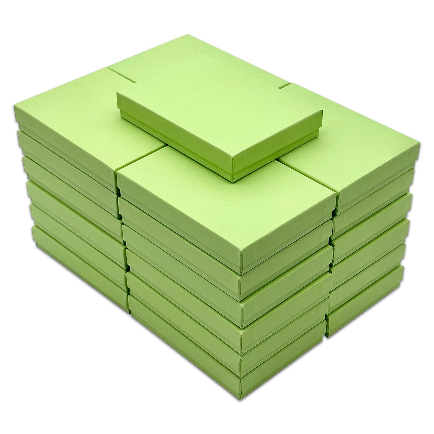 5 7/16" x 3 15/16" x 1" Mint Green Cotton Filled Paper Box