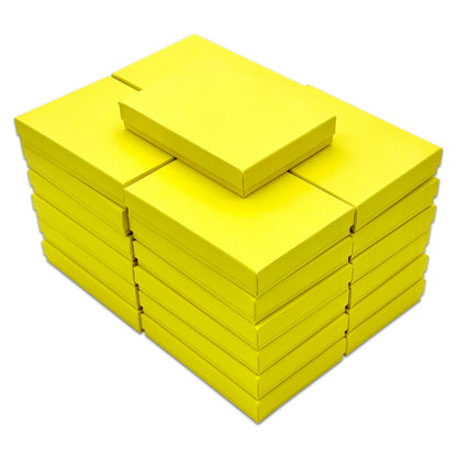 5 7/16" x 3 15/16" x 1" Mustard Yellow Cotton Filled Paper Box