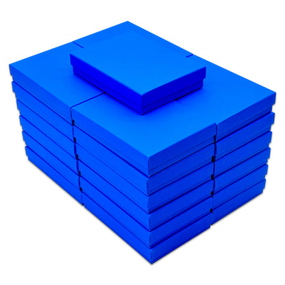 5 7/16" x 3 15/16" x 1" Neon Blue Cotton Filled Paper Box