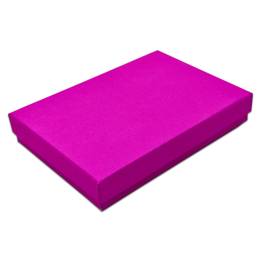 5 7/16" x 3 15/16" x 1" Neon Purple Cotton Filled Paper Box