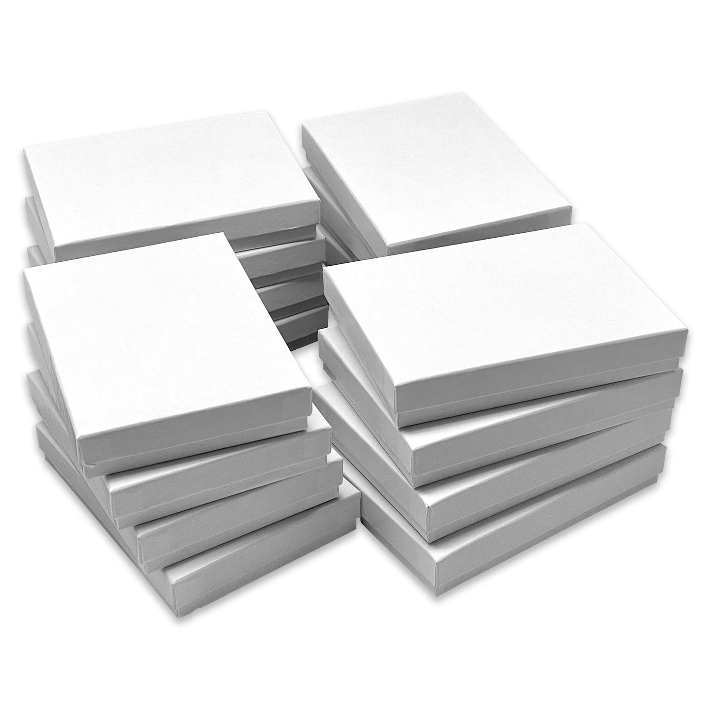 5" x 4" x 1" Polished White Cotton Filled Paper Box