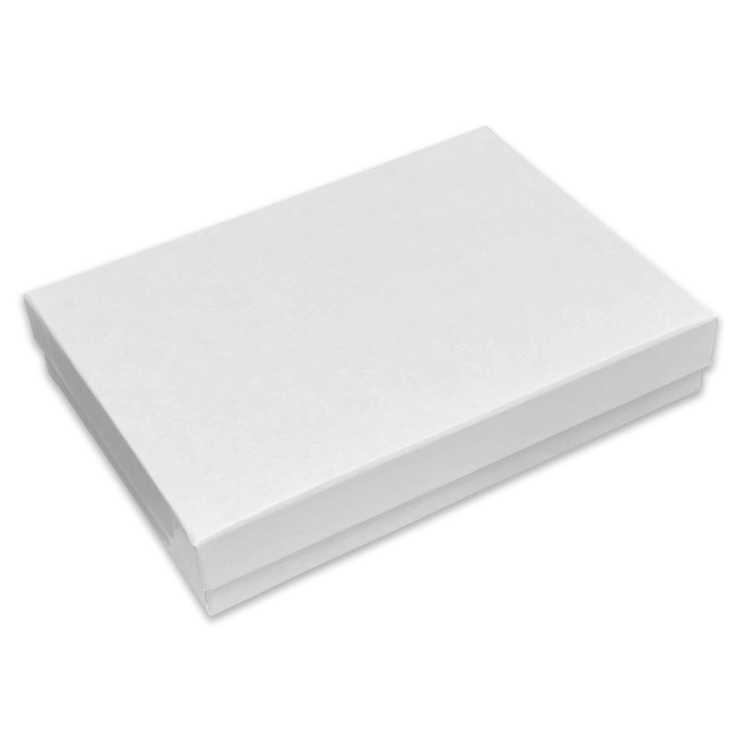 5" x 4" x 1" Polished White Cotton Filled Paper Box