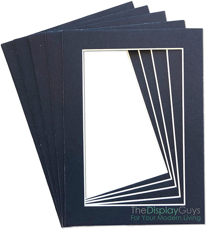 5" x 7" 25 Pack of Textured Blue Mat Boards, Backing Boards and Plastic Bags