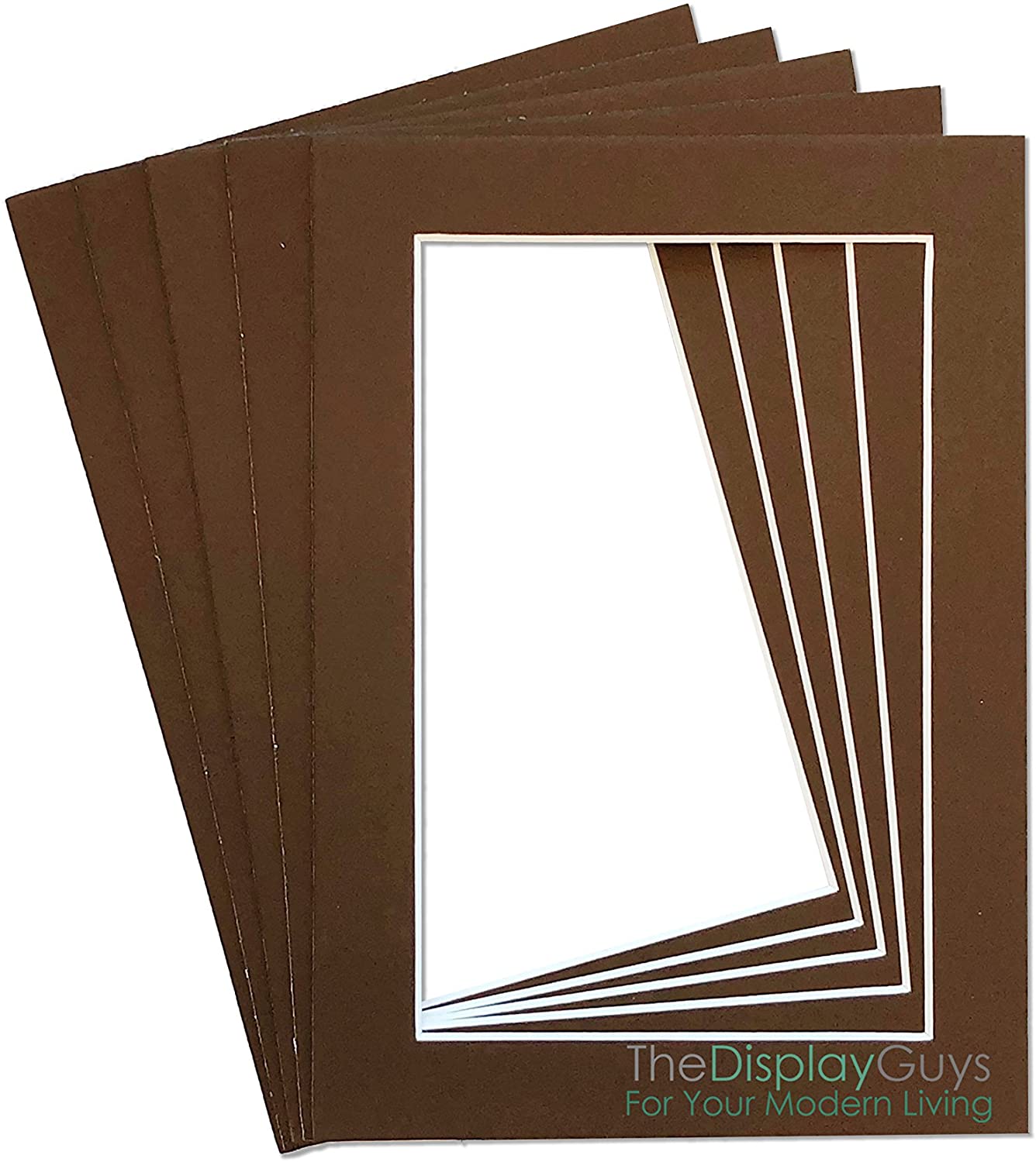 5" x 7" 25 Pack of Brown Mat Boards, Backing Boards and Plastic Bags