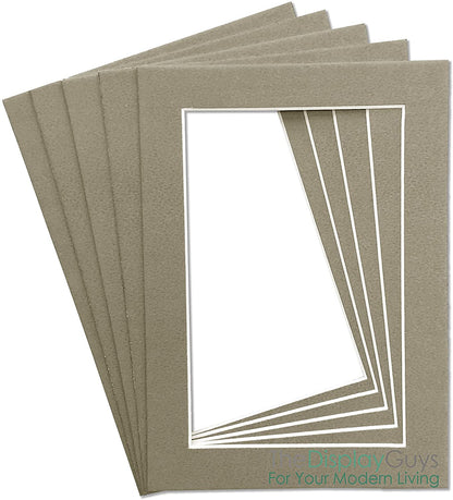 5" x 7" 25 Pack of Textured Gray Mat Boards, Backing Boards and Plastic Bags