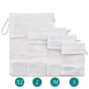 5" x 7" White Linen Burlap and Sheer Organza Gift Bag