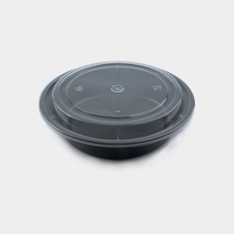 30 gal Black Plastic Round Smart Container™ With Lid - 21Dia x 30H