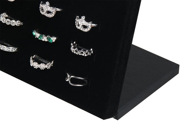 50 Slot Black Velvet Ring and Earring Jewelry Display