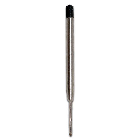 6 1/2" Heavy Black Ballpoint Pen with Silver Clip