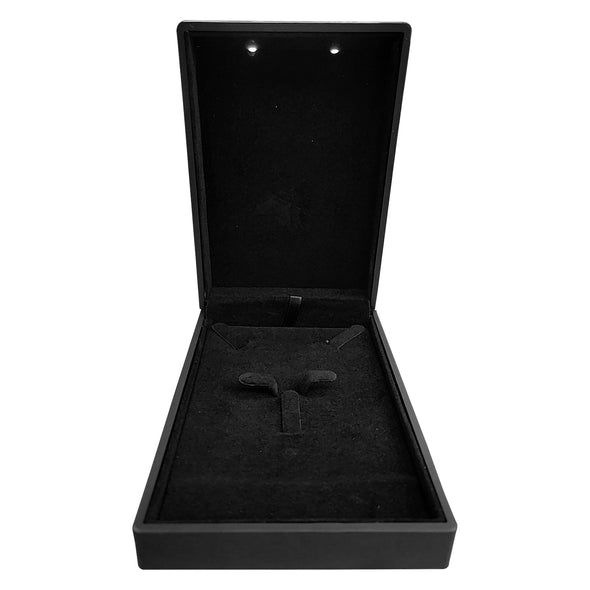 6 1/4" x 5 1/4" Matte Black Combination Jewelry Box with LED Light