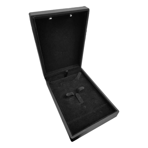 6 1/4" x 5 1/4" Matte Black Combination Jewelry Box with LED Light