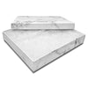 6 1/8" x 5 1/8" x 1 1/8" Marble White Cotton Filled Jewelry Boxes