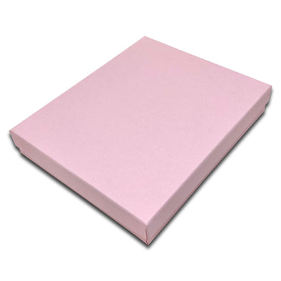 6 1/8" x 5 1/8" x 1 1/8" Pink Cotton Filled Jewelry Boxes