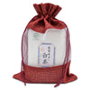 6 1/4" x 9" Linen Burlap and Sheer Organza Maroon Gift Bag