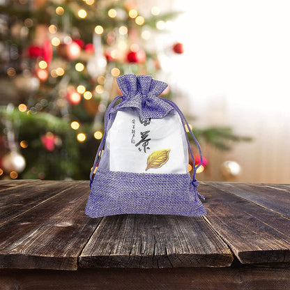 6 1/2" x 8 1/2" Linen Burlap and Sheer Organza Lavender Gift Bag