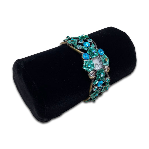 6" Black Velvet Bracelet Watch Jewelry Display Soft Roll