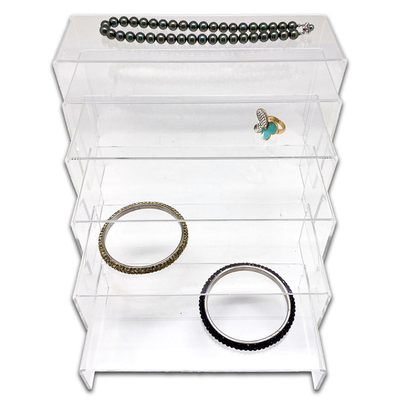 6 Piece Clear Acrylic Jewelry Display Riser Set