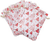 6" x 8" Cotton Muslin Red Christmas Tree Drawstring Gift Bags