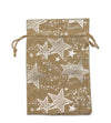 6" x 8" Jute Burlap Silver Star Drawstring Gift Bags