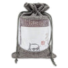 6" x 8" Linen Burlap and Sheer Organza Gray Gift Bag