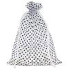 White with Black Polka Dot Organza Drawstring Pouch Gift Bags