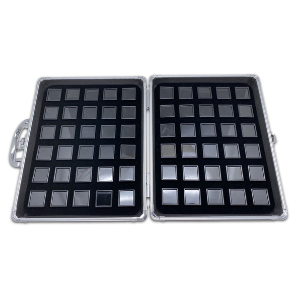 60 Black Gem Boxes with Aluminum Display Case