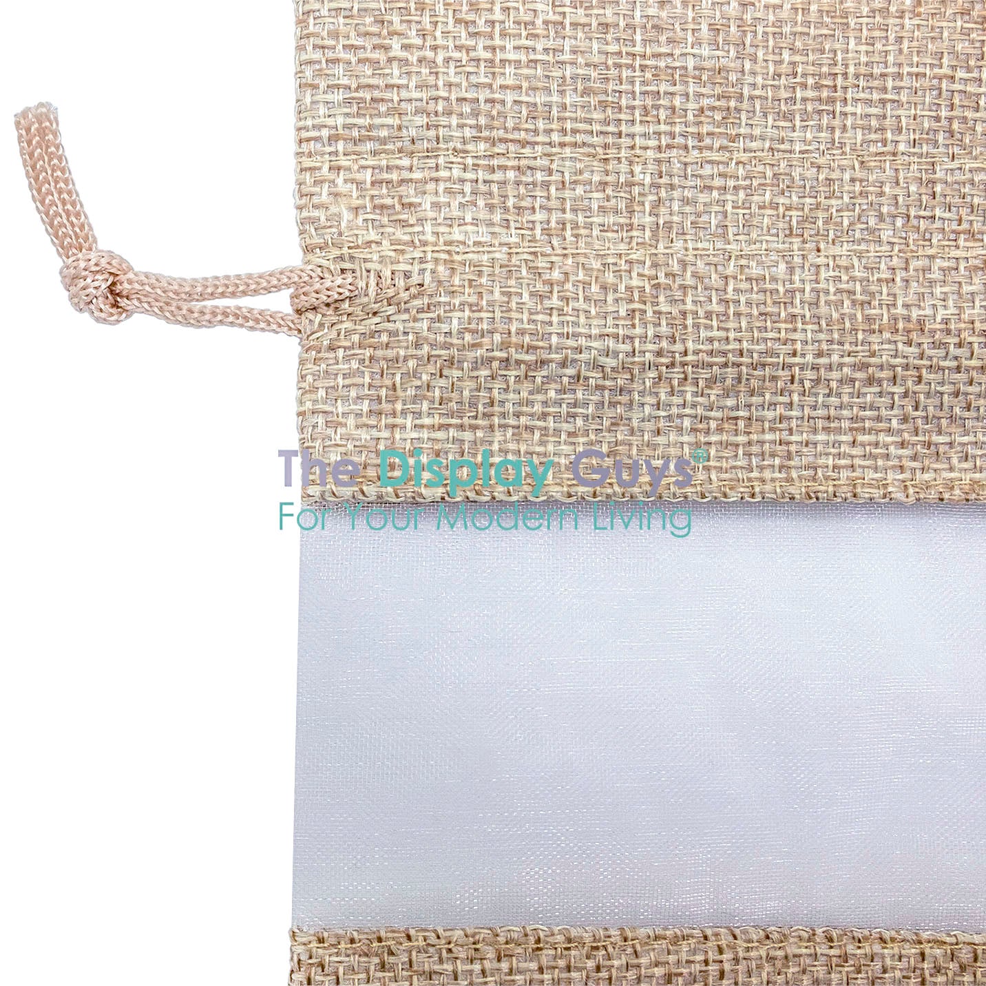 7 1/2" x 11 1/2" Linen Burlap and Sheer Organza Gift Bag