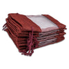 7 1/2" x 11 1/2" Linen Burlap and Sheer Organza Maroon Gift Bag