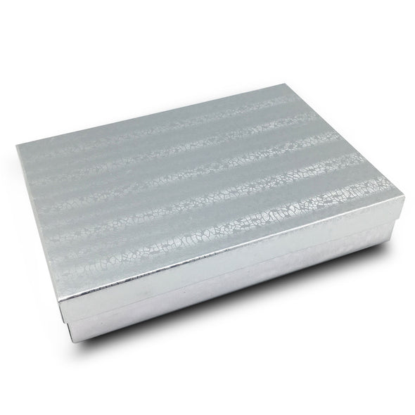 7 1/8"Wx5 1/8"Dx1 1/8"H Silver Cotton Box