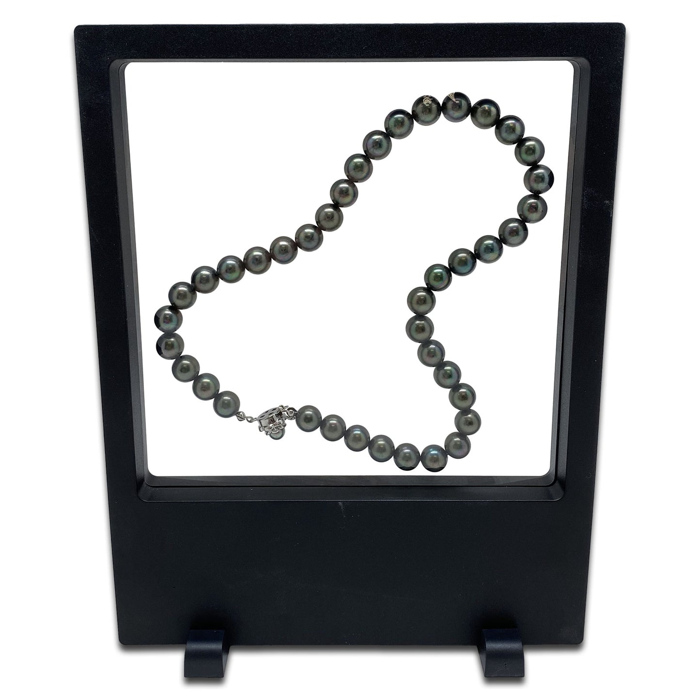 7" x 9" Black Floating Frame Jewelry Display Case