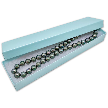8" x 2" x 1" Light Pearl Teal Cotton Filled Box