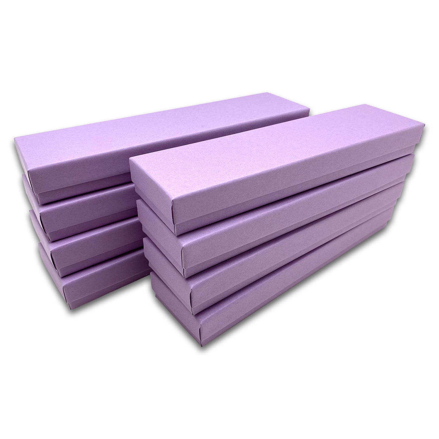 8" x 2" x 1" Matte Purple Cotton Filled Box