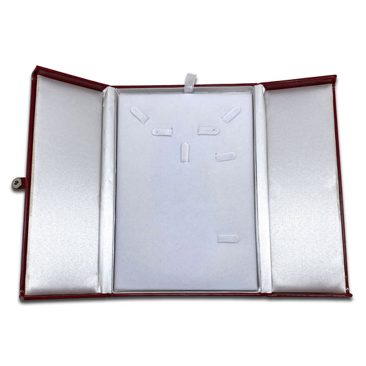8 1/8" x 6 5/8" Two Door Red Deluxe Leatherette Combination Jewelry Display Box