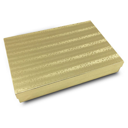 8 1/8"x5 5/8"x1 3/8" Gold Cotton Filled Paper Box