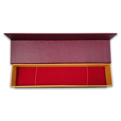 8 3/4" x 2" Maroon Textured Bracelet/Watch Jewelry Box with Magnetic Closure (11 Pack)