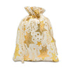 8" x 10" Cotton Muslin Gold Star Drawstring Gift Bags