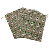 8" x 10" Jute Burlap Green Christmas Tree Drawstring Gift Bags