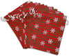 8" x 10" Jute Burlap Red Christmas Ho Ho Ho Drawstring Gift Bags
