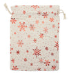 8" x 10" Cotton Muslin Red Snowflake Drawstring Gift Bags