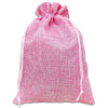 8" x 10" Pink Linen Burlap Drawstring Gift Bags