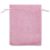 8" x 10" Pink Linen Burlap Drawstring Gift Bags
