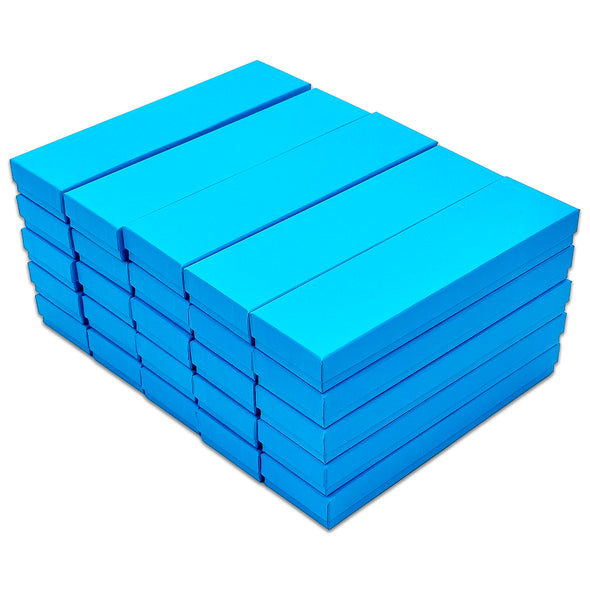 8" x 2" x 1" Azure Blue Cotton Filled Box (25-Pack)