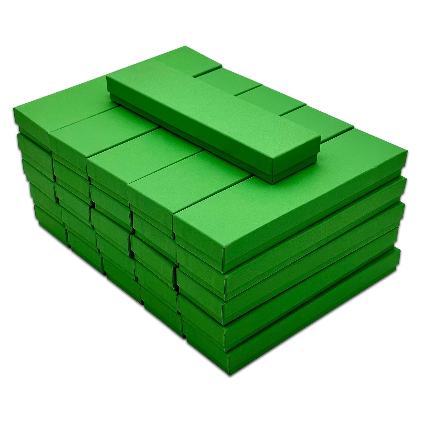 8" x 2" x 1" Light Green Cotton Filled Box