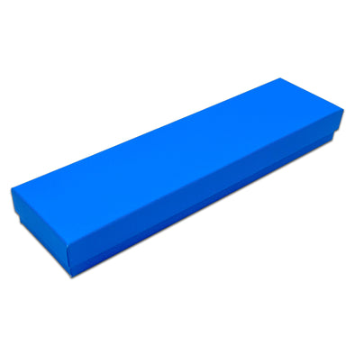 8" x 2" x 1" Neon Blue Cotton Filled Box (25-Pack)
