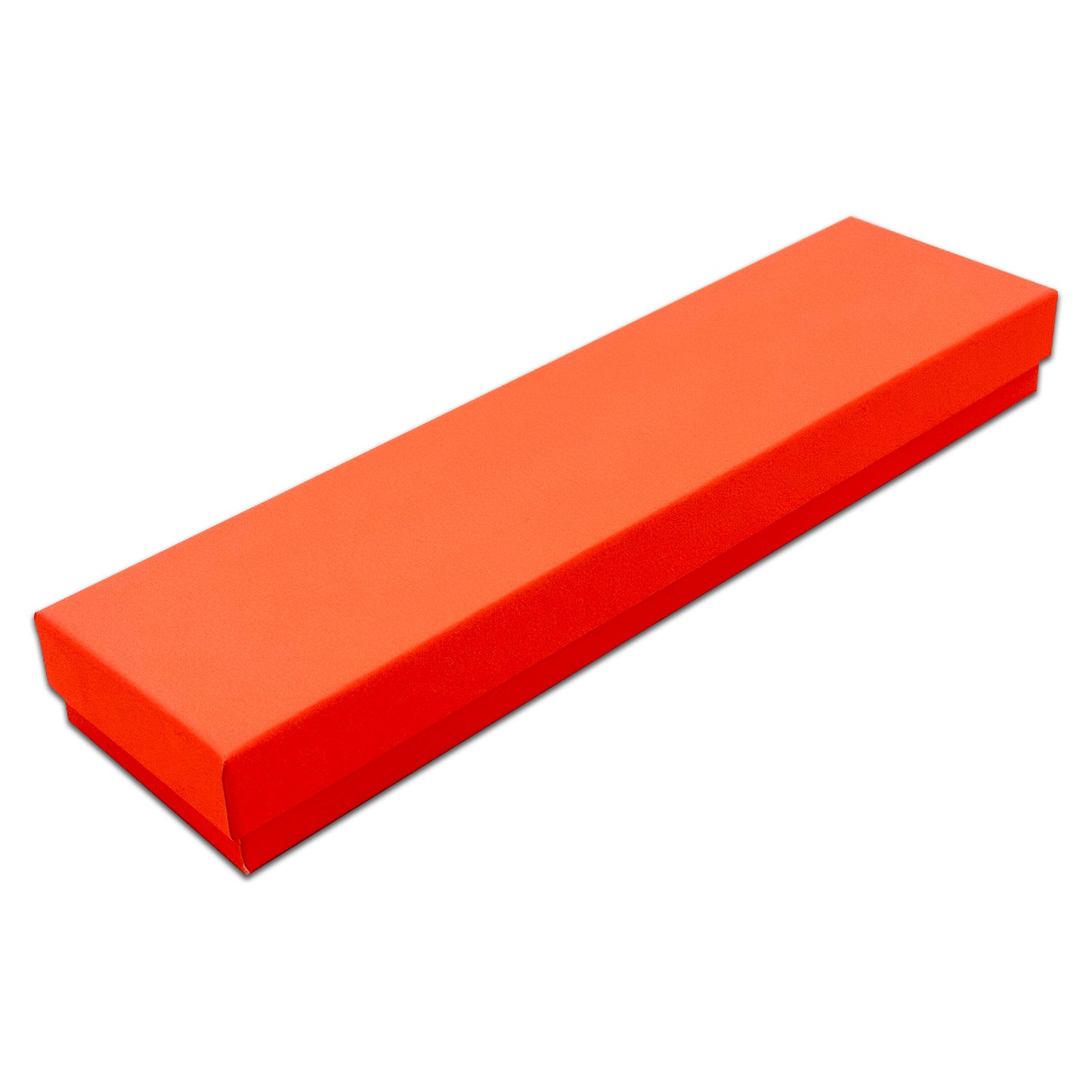 8" x 2" x 1" Neon Orange Cotton Filled Box